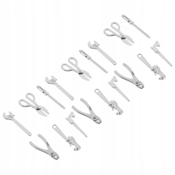 18Pcs Compact Miniature Wrench and Spanner Set for Dollhouse Models