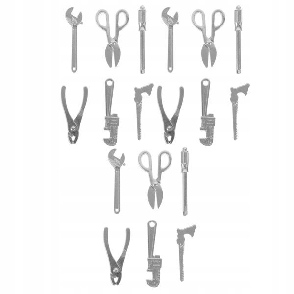 18Pcs Compact Miniature Wrench and Spanner Set for Dollhouse Models