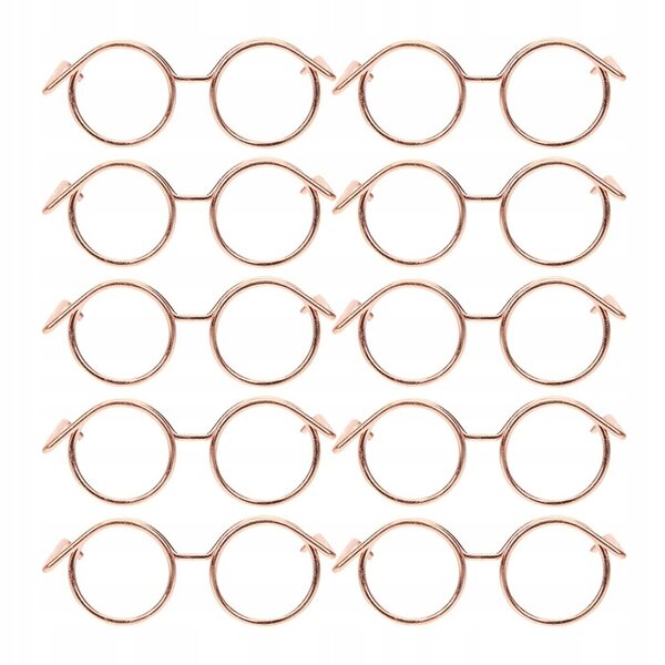 10 Mini-Metallbrillen in Roségold für Puppen – einzigartige Modeaccessoires