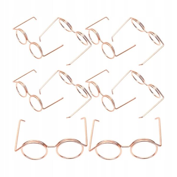 10 Mini-Metallbrillen in Roségold für Puppen – einzigartige Modeaccessoires