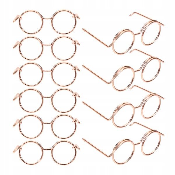 10 Mini-Metallbrillen in Roségold für Puppen – einzigartige Modeaccessoires