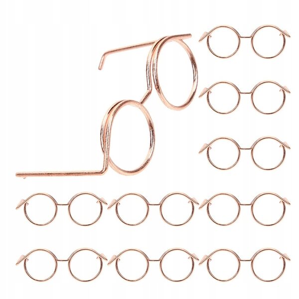 10 Mini-Metallbrillen in Roségold für Puppen – einzigartige Modeaccessoires