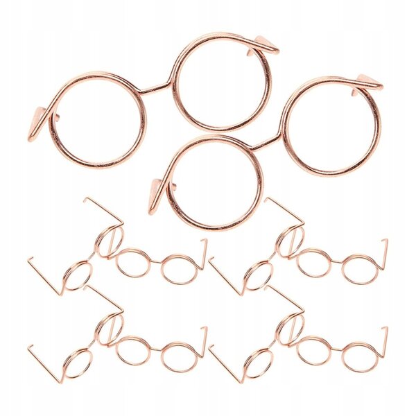 10 Mini-Metallbrillen in Roségold für Puppen – einzigartige Modeaccessoires