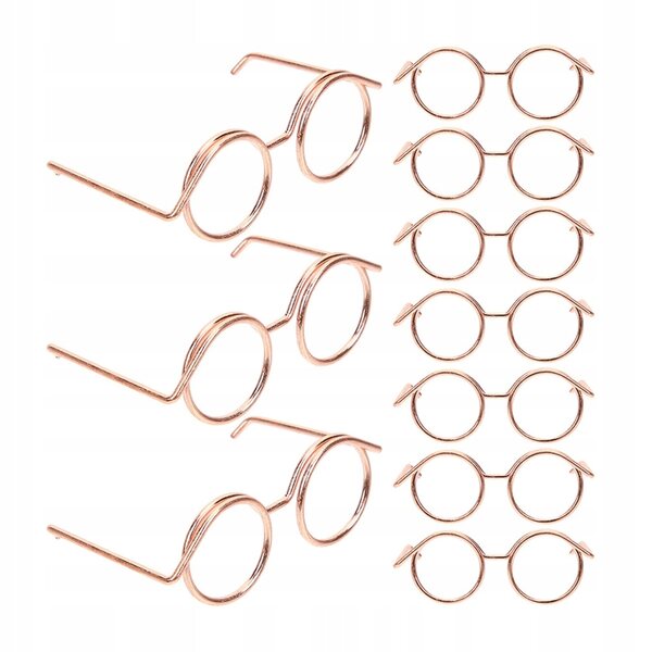 10 Mini-Metallbrillen in Roségold für Puppen – einzigartige Modeaccessoires