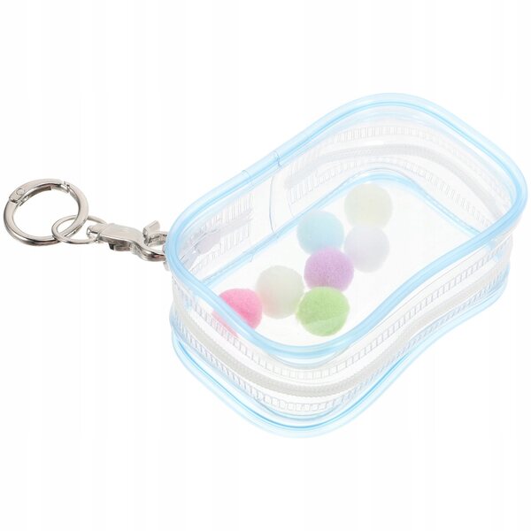 Organizer trasparente per bambole e figure con chiusura sicura, blu compatto