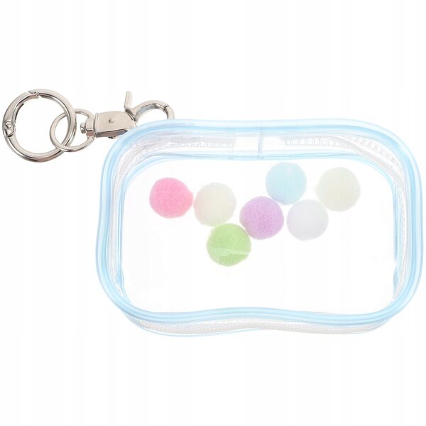 Organizer trasparente per bambole e figure con chiusura sicura, blu compatto