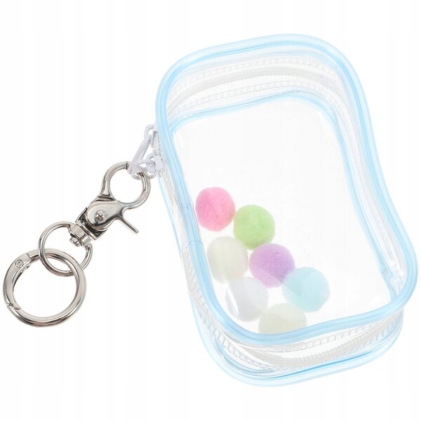 Organizer trasparente per bambole e figure con chiusura sicura, blu compatto