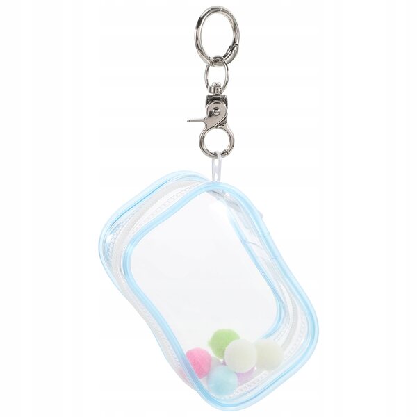 Organizer trasparente per bambole e figure con chiusura sicura, blu compatto