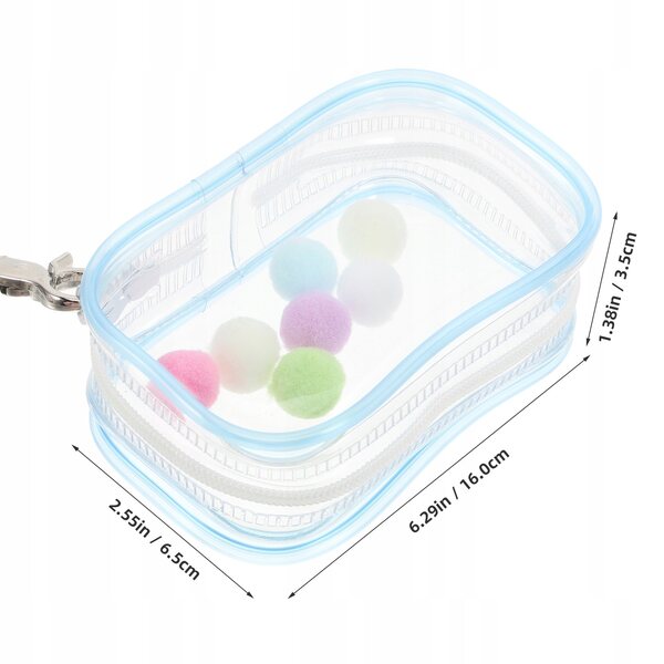 Organizer trasparente per bambole e figure con chiusura sicura, blu compatto