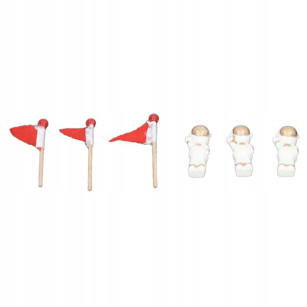 Set 3 astronauti miniatura per scene DIY con dettagli realistici e bandiere rosse