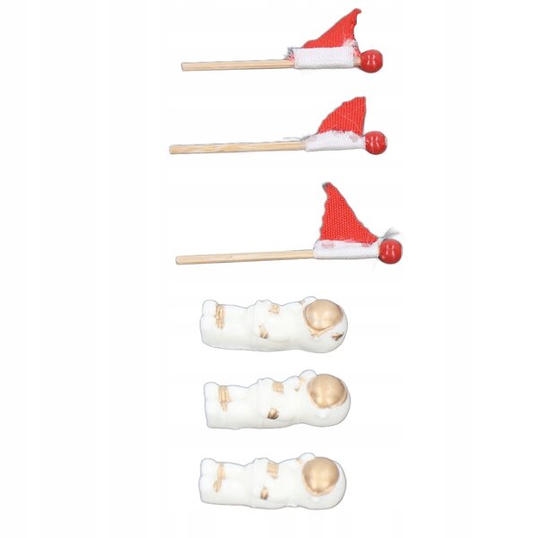 Set 3 astronauti miniatura per scene DIY con dettagli realistici e bandiere rosse