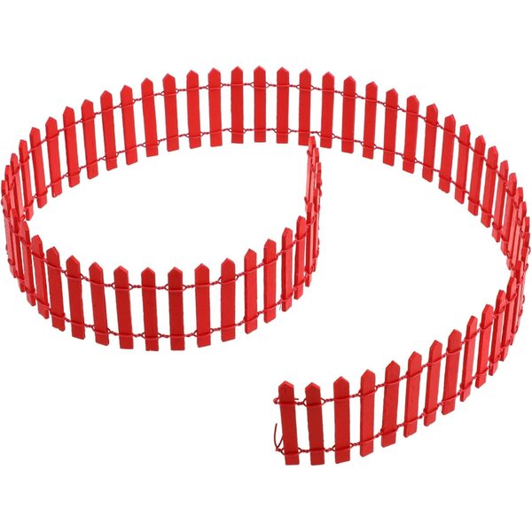 Mini handgefertigter roter Holzzaun für Puppenhäuser und Minigärten