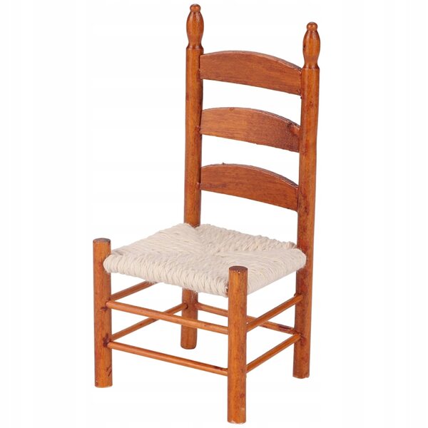 Sedia vintage miniatura in legno 1:12 per case delle bambole e collezione