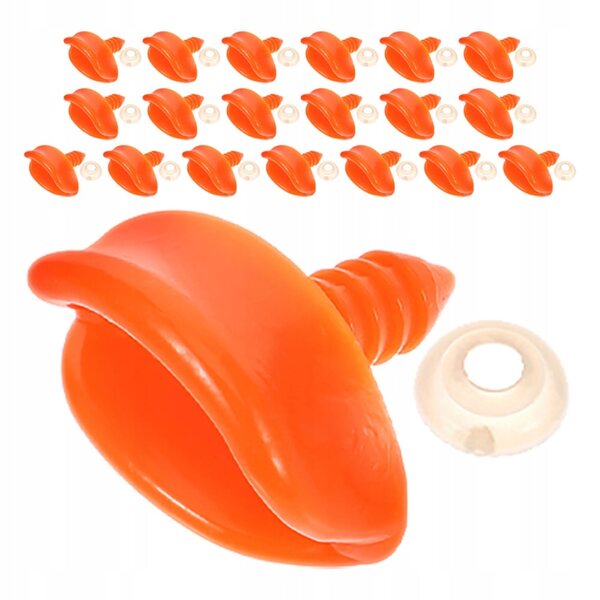 20 orangefarbene Kunststoff-Entenschnäbel mit Siegel für DIY-Spielzeug