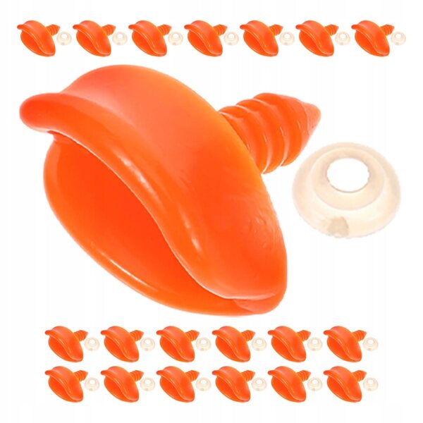 20 orangefarbene Kunststoff-Entenschnäbel mit Siegel für DIY-Spielzeug