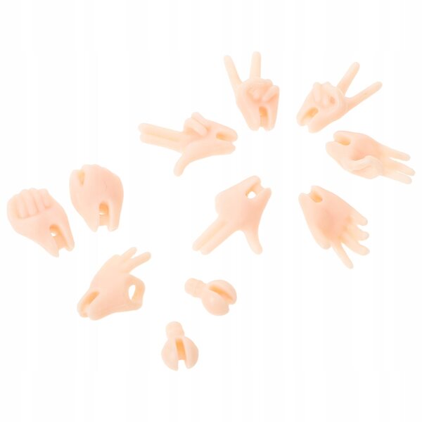 6 Paar beige PVC-Puppenhände zum Basteln und Reparieren