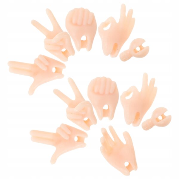 6 Paar beige PVC-Puppenhände zum Basteln und Reparieren