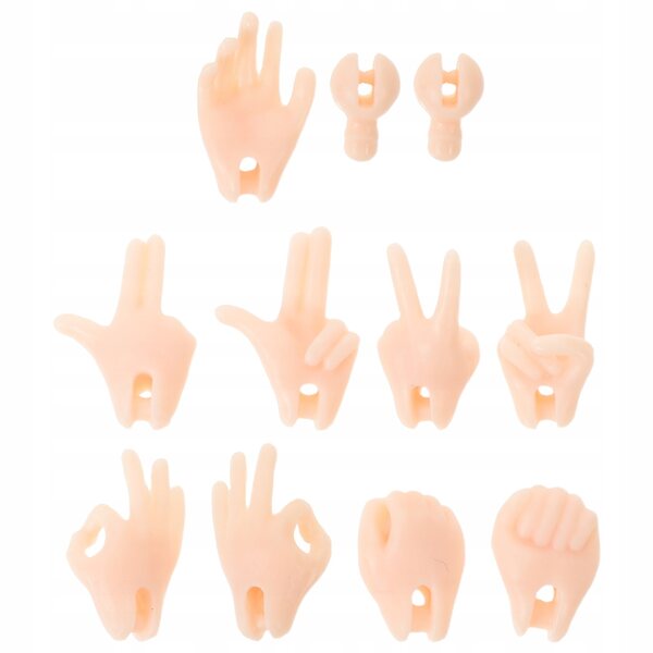 6 Paar beige PVC-Puppenhände zum Basteln und Reparieren