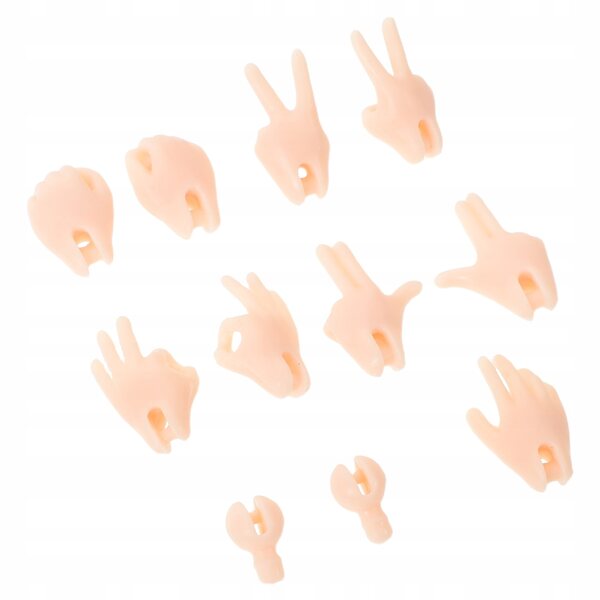 6 Paar beige PVC-Puppenhände zum Basteln und Reparieren