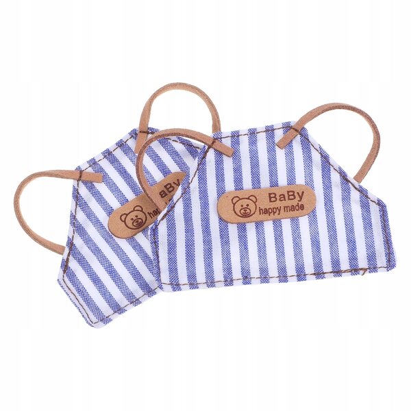 Set mit 2 weichen Mini-Fartuchi für Puppen 10–15 cm mit Karo- und Streifenmuster