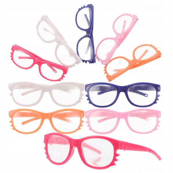 Set 10 occhiali colorati per bambole da 18 pollici, accessori moda