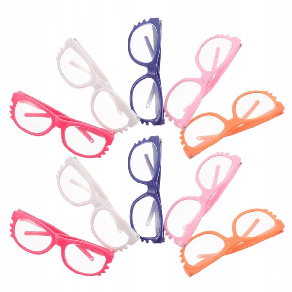 Set 10 occhiali colorati per bambole da 18 pollici, accessori moda