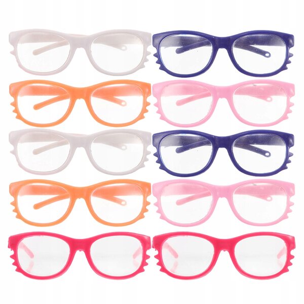 Set 10 occhiali colorati per bambole da 18 pollici, accessori moda