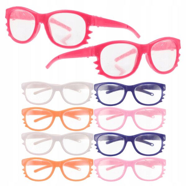 Set 10 occhiali colorati per bambole da 18 pollici, accessori moda