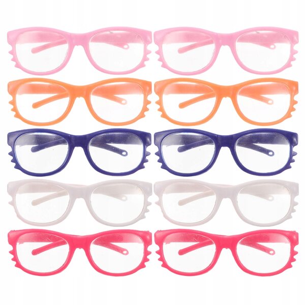 Set 10 occhiali colorati per bambole da 18 pollici, accessori moda