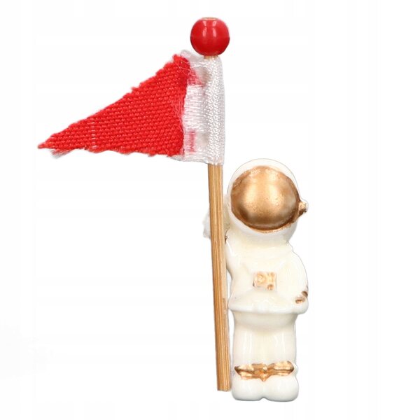 Set 3 Miniature Astronauti con Bandiere Rosse per Decorazioni e Collezioni