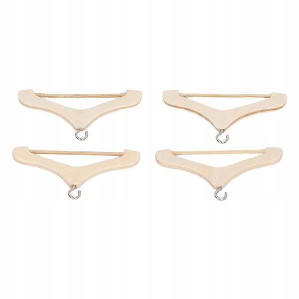 Set 4 Mini Appendini Vintage in Legno 1/12 per Case delle Bambole