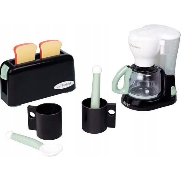 Frühstücksset für Kinder mit Toaster, Kaffeemaschine, Tassen und Löffeln