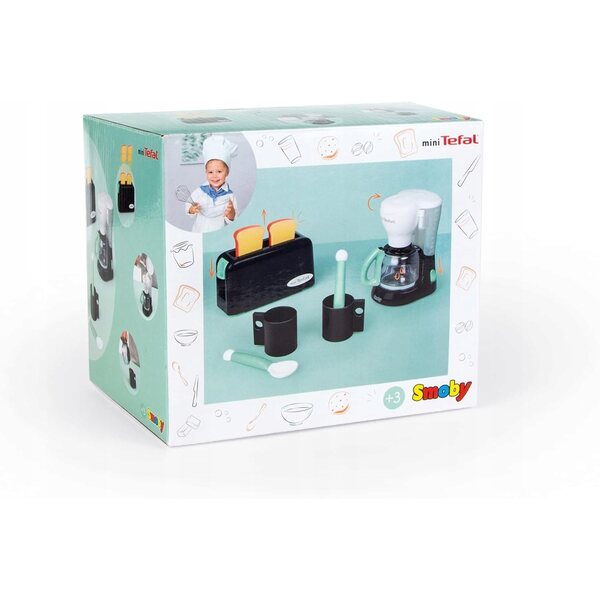 Frühstücksset für Kinder mit Toaster, Kaffeemaschine, Tassen und Löffeln