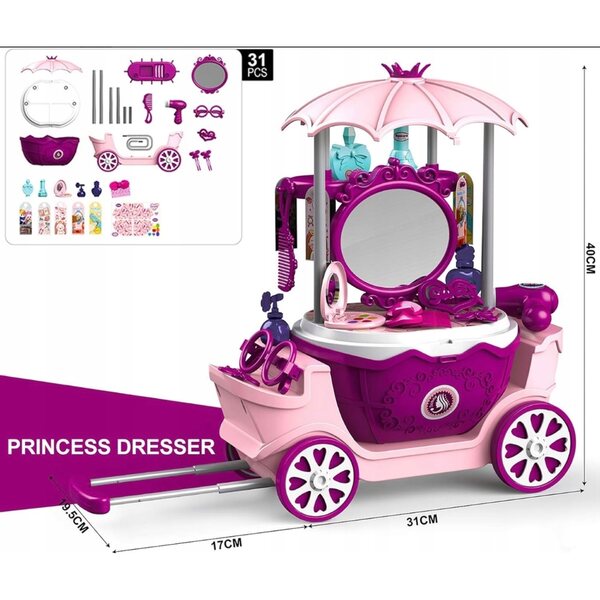 Kuiji Salone di Bellezza su Ruote Giocattolo Multicolore per Bambini 3+