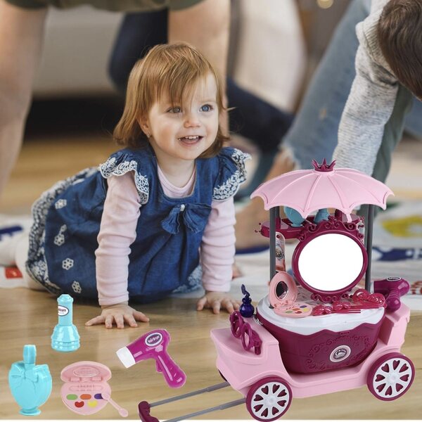 Kuiji Salone di Bellezza su Ruote Giocattolo Multicolore per Bambini 3+