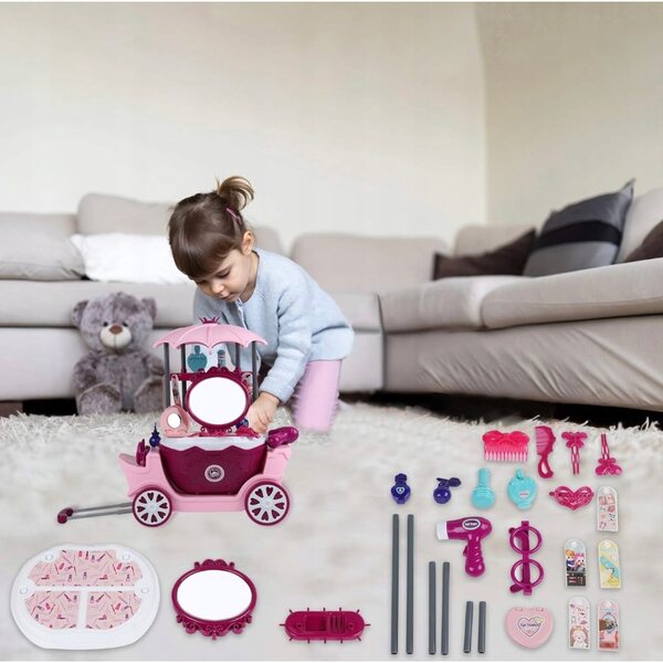 Kuiji Salone di Bellezza su Ruote Giocattolo Multicolore per Bambini 3+
