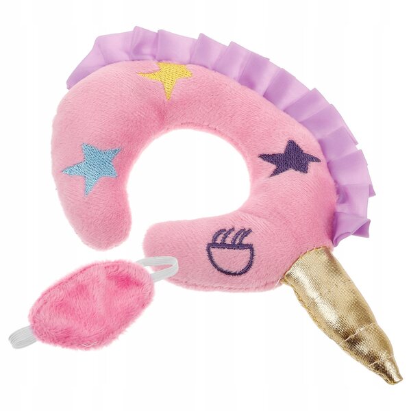 Set 2 Accessori Plush Laccio Oculare e Cuscino per Bambole con Unicorno