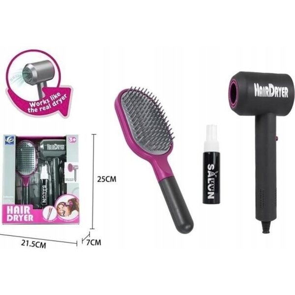Set accessori da parrucchiera a batteria ADAR per bambini 3+ anni rosa