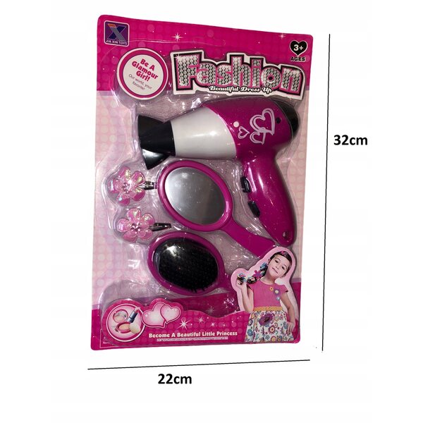 ADAR batteriebetriebenes Friseurzubehörset für Kinder ab 3 Jahren, rosa