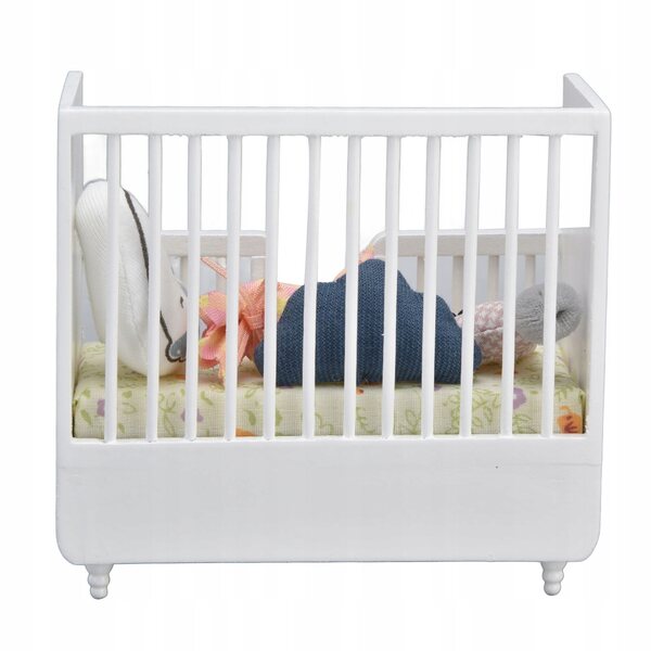 Mini letto per bambole 1:12 con cassetto in legno e tessuto di qualità