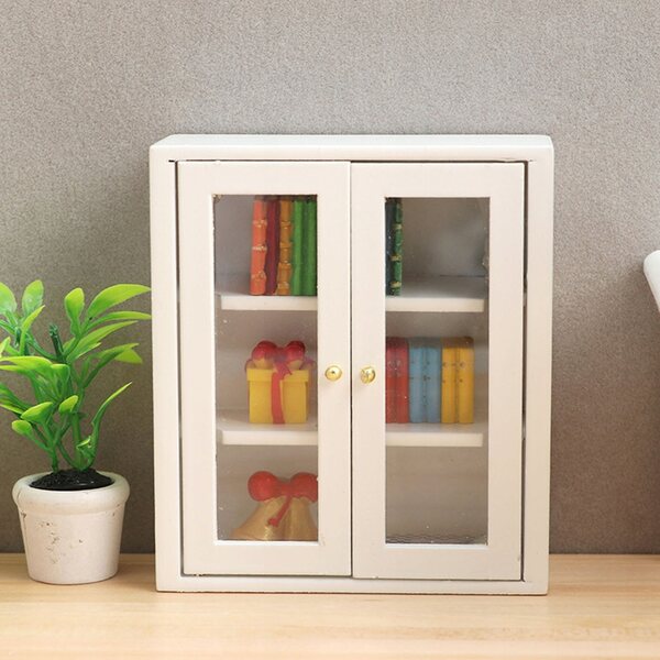 1:12 Puppenhaus-Miniatur-Wandschrank aus Holz mit 2 Türen