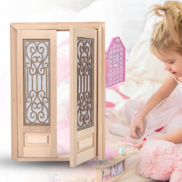 Leere Miniatur-Holztüren für Puppenhaus 1:12 DIY sicher und natürlich