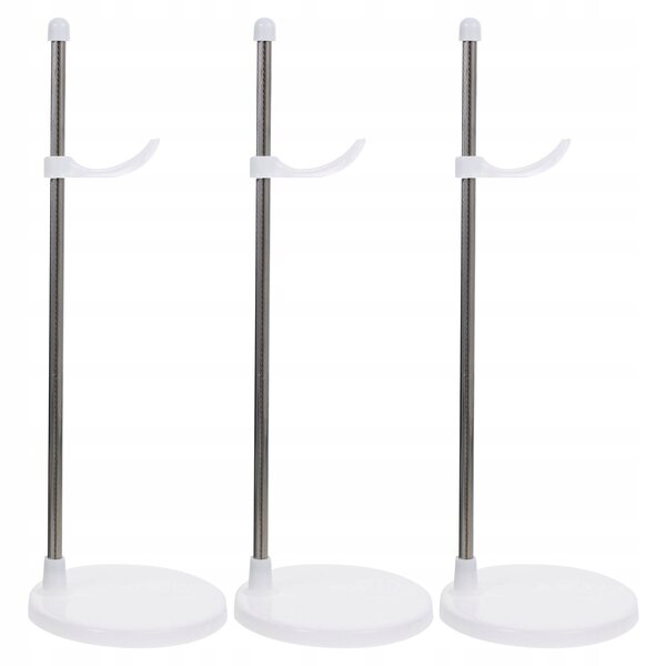 Set 3 supporti resistenti in plastica bianchi per esporre bambole e giocattoli