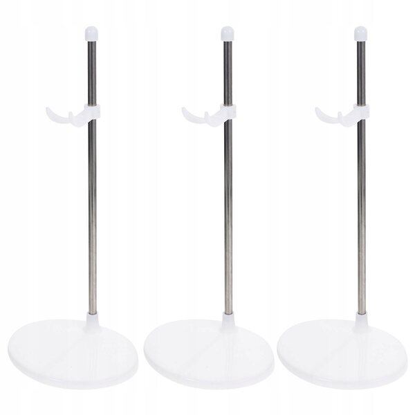 Set 3 supporti resistenti in plastica bianchi per esporre bambole e giocattoli