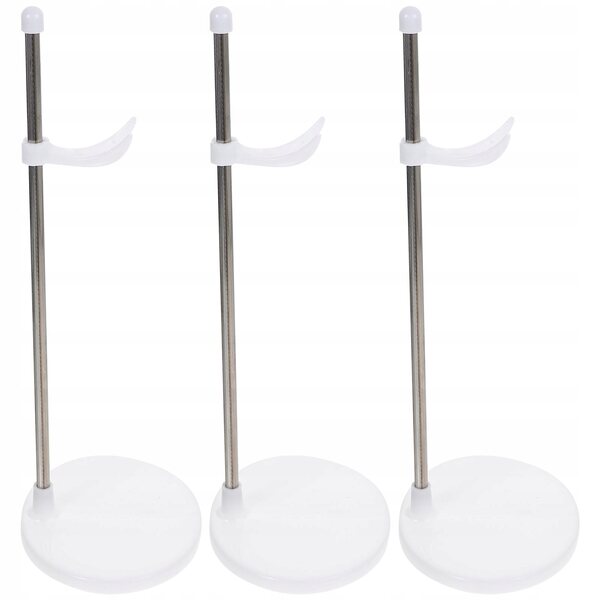 Set 3 supporti resistenti in plastica bianchi per esporre bambole e giocattoli