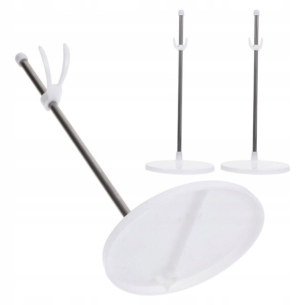 Set 3 supporti resistenti in plastica bianchi per esporre bambole e giocattoli