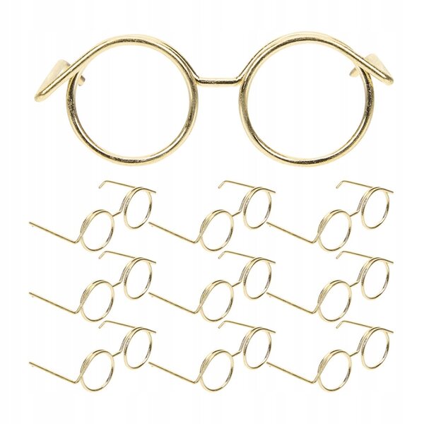 10 Miniatur-Gold-Metallic-Gläser für Puppen, kreatives Zubehör