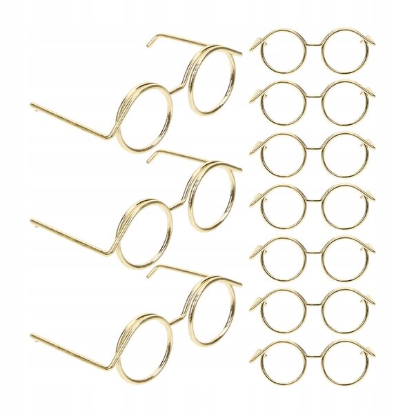 10 Miniatur-Gold-Metallic-Gläser für Puppen, kreatives Zubehör