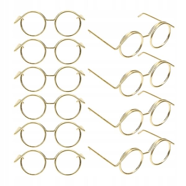 10 Miniatur-Gold-Metallic-Gläser für Puppen, kreatives Zubehör