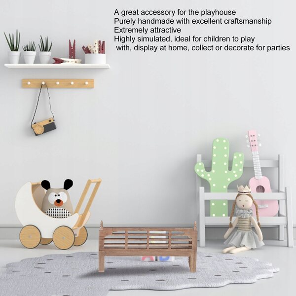 Miniatura panca da giardino in legno di betulla 1:12 per dollhouse